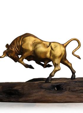 中式黄铜牛摆件铜生肖牛工艺品摆件办公室家居玄关装饰开业送礼