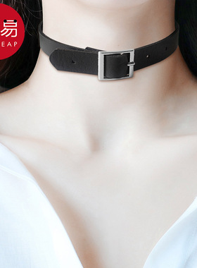15Y项圈颈带A1p501-项链锁骨链短款暗黑系朋克带简约酷网红黑色脖