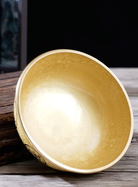 纯铜结晶供碗供奉斋铜碗油碗金饭碗佛前供水杯供水碗佛具用品摆件