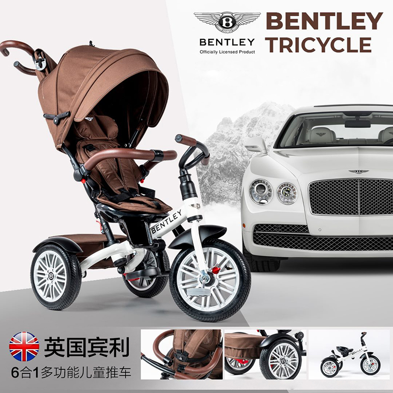 宾利Bentley儿童三轮车618婴幼儿手推车1-3-5岁多功能遛娃神器 - 图2