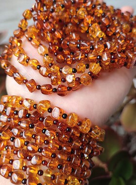 速发波罗的海琥珀金珀血珀手串手链男女款单圈天然原矿时尚保真小