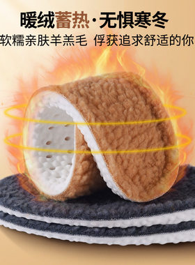 羊羔绒保暖鞋垫冬季加绒棉厚防寒秋冬天男女超软久站防痛吸汗防臭