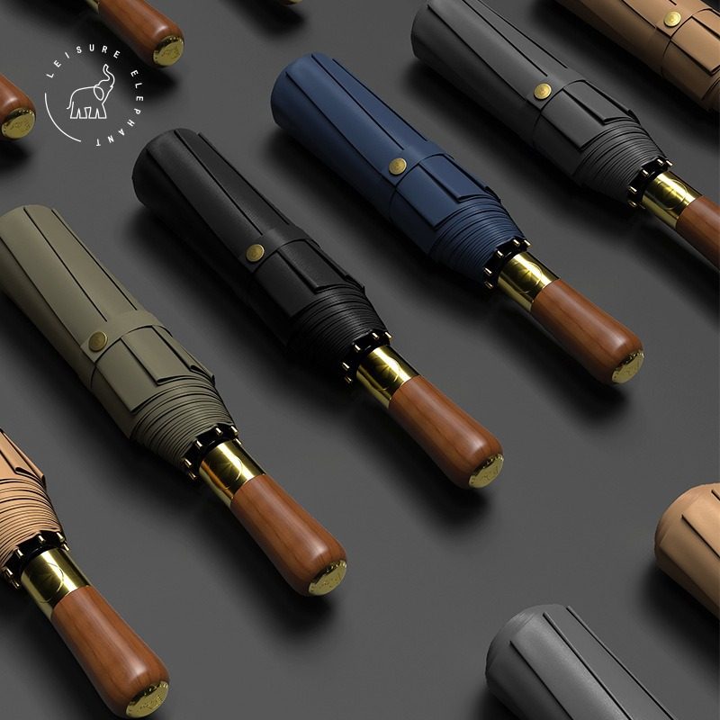 闲象雨伞自动伞折叠学生男女商务伞实木手柄抗风暴高端晴雨伞两用,淘宝优惠券,粉丝福利购,淘宝优惠卷