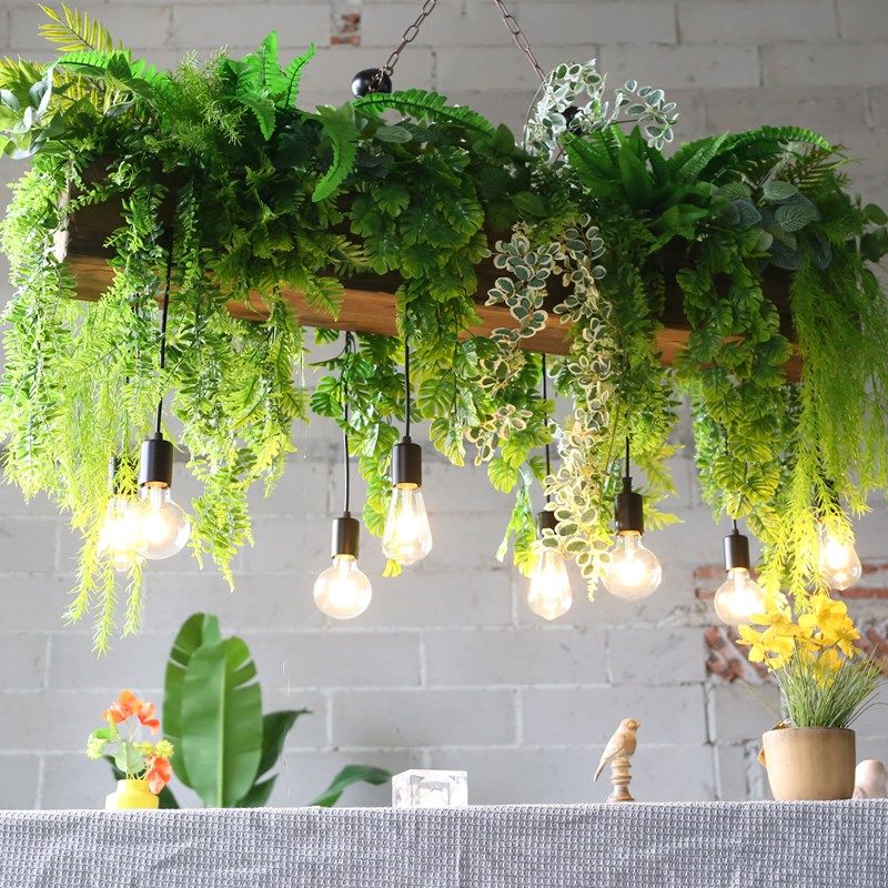 工业风植物灯具个性特色火锅店茶楼酒馆餐厅绿植装饰吧台吊灯创意,淘宝优惠券,粉丝福利购,淘宝优惠卷