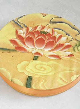 莲花拜垫b拜凳印花蒲团大坐垫跪拜垫圆形蒲团可拆洗家用拜垫印花