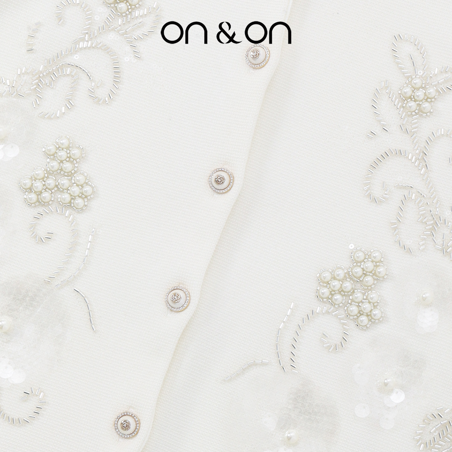 ON＆ON/安乃安2025秋冬新款法式小香风重工手工钉珠气质针织外套,淘宝优惠券,粉丝福利购,淘宝优惠卷