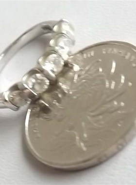 极速小懒猴 古董别致莱茵石w戒指戒指 vintage 1744