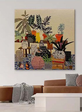 极速北欧风小清新k绿色客厅绿植花卉装饰画玄关餐厅小众艺术卧室