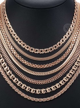 极速Fanshion 585 Rose rGold Necklace Curb Weaving Rope Snail