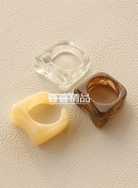极速Hot sale ring retro simple temperament Resin jVoint ring