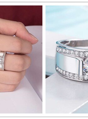极速MM新款时尚气质镶钻锆w石男士开口戒指生日情人节送男友实拍
