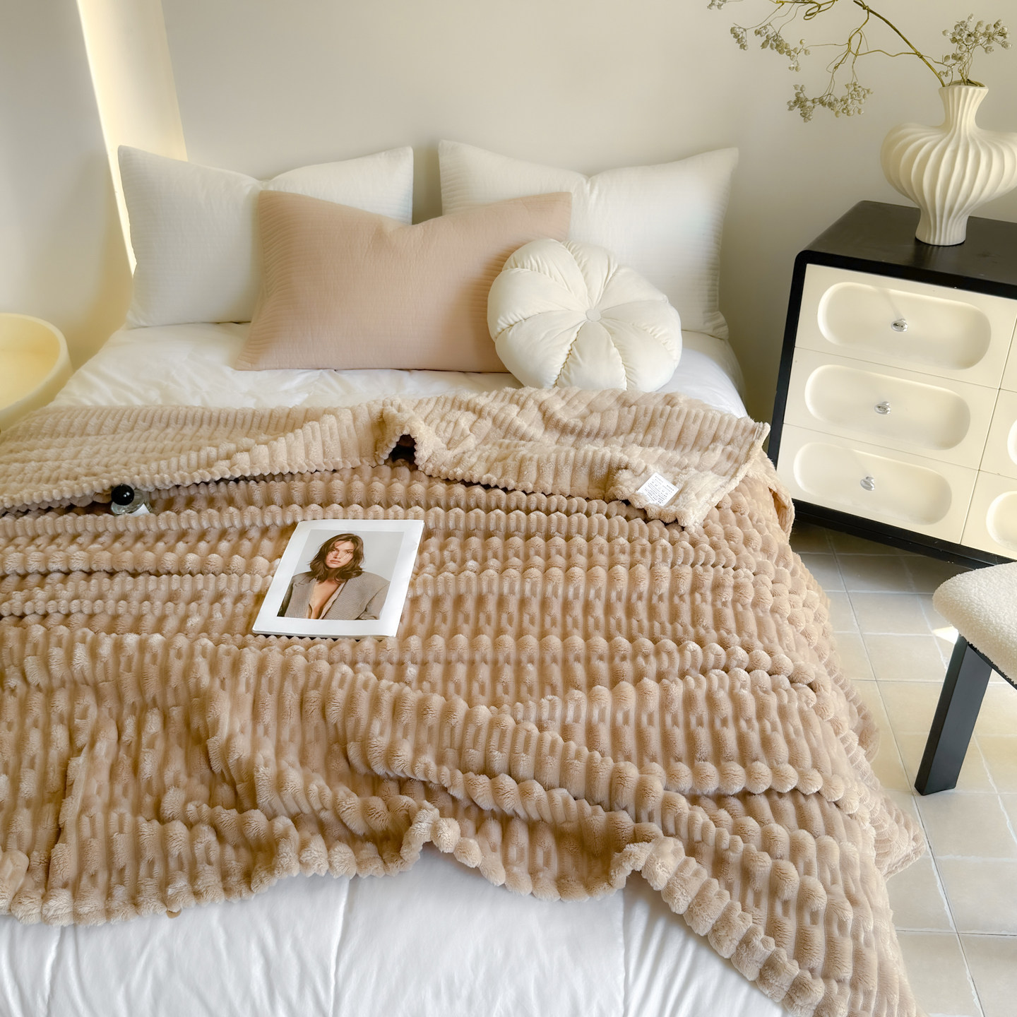 安懒懒高克重竹节绒毛毯办公家用多功能毯子柔软学生宿舍四季通用,淘宝优惠券,粉丝福利购,淘宝优惠卷