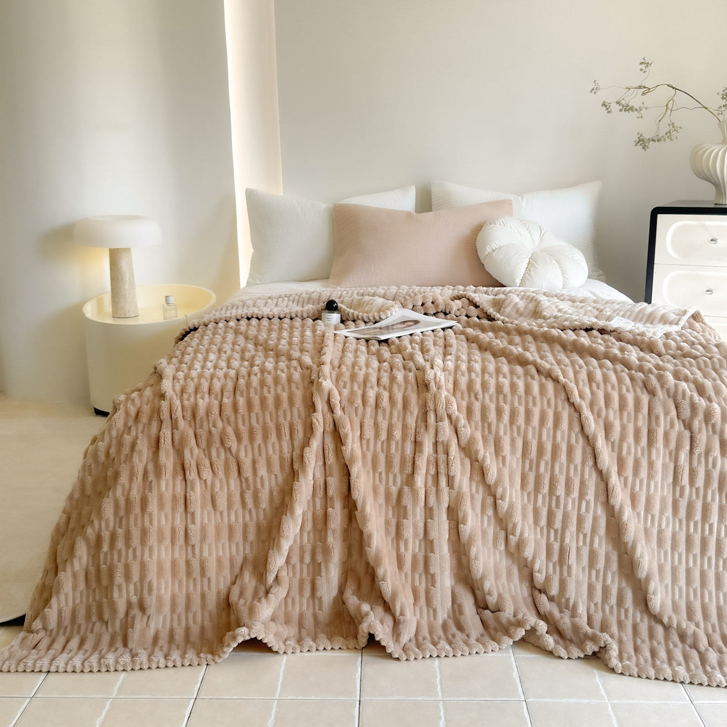 安懒懒高克重竹节绒毛毯办公家用多功能毯子柔软学生宿舍四季通用,淘宝优惠券,粉丝福利购,淘宝优惠卷