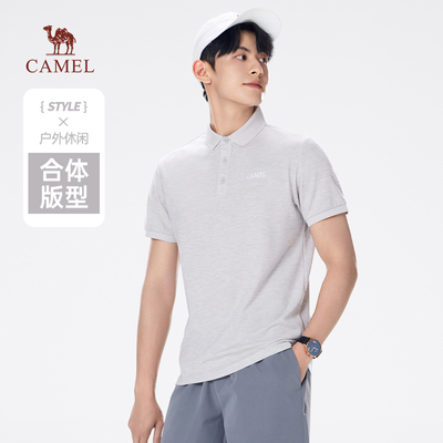 骆驼男装polo衫透气丝光棉