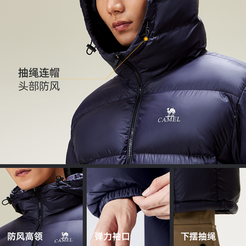 【小红书同款】骆驼羽绒服男女2025新款加厚连帽面包服时尚外套潮 - 图2