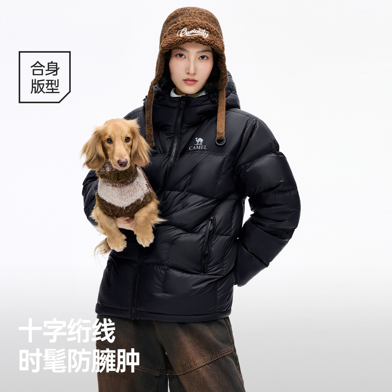 骆驼女装热能轻盈面包羽绒服2026秋冬新款保暖户外休闲百搭羽绒服 穿骆驼疾实拍商品图