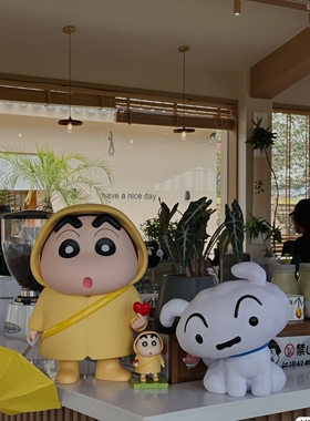 爱心雨衣蜡笔小新手办1比1野原新之助动漫潮玩客厅摆件生日礼物女