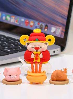 【拾壹】治愈系工位求神居小摆件财神家居平安如来发财神爷