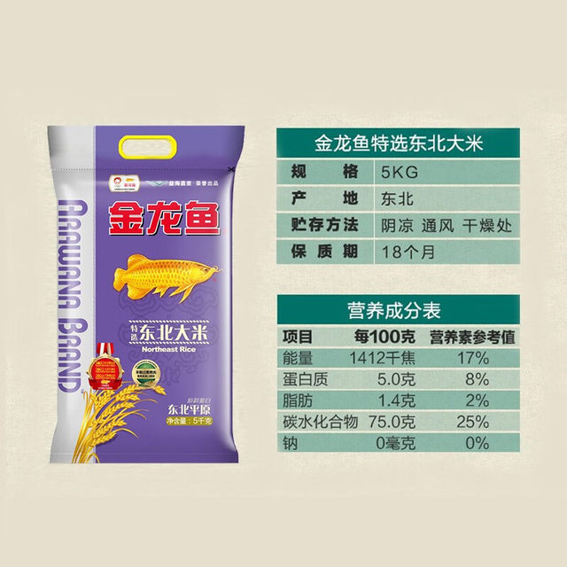 Golden Arowana Specially Selected Northeastern Rice 5KG New Year’s Product