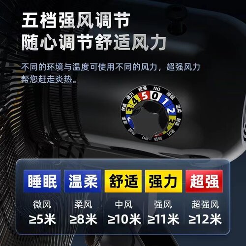 钻石牌工业电风扇家用强力商务落地扇大功率商用大风力摇头立式扇 - 图0