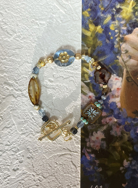 蓝藤｜原创捷克珠中古个性精致琉璃串珠手链