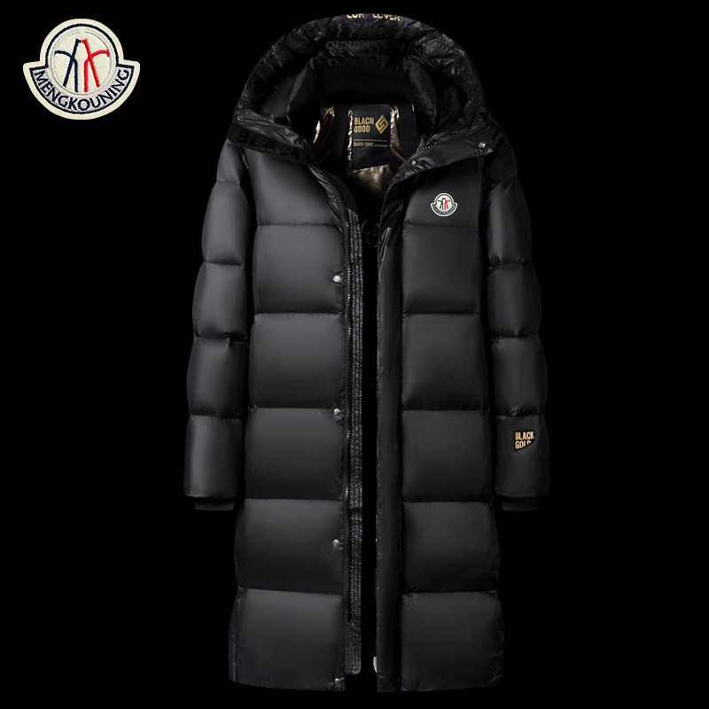 蒙口宁品牌正品冬季中长款羽绒服男女黑亮色过膝长款保暖连帽外套,淘宝优惠券,粉丝福利购,淘宝优惠卷