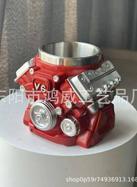 跨境新品V8 Engine Stainless Steel 3D MugV8发动机树脂杯子