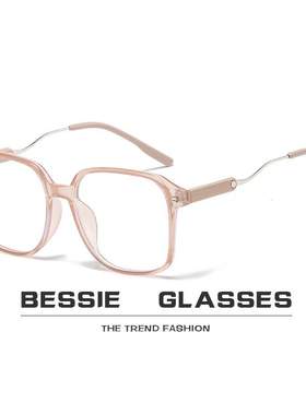 防蓝光TR90近视眼镜框女韩版文艺复古眼镜架护目无度数弯脚平光镜