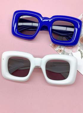 2024新款胖胖框方框时尚个性网红欧美范儿童凹造风格墨镜