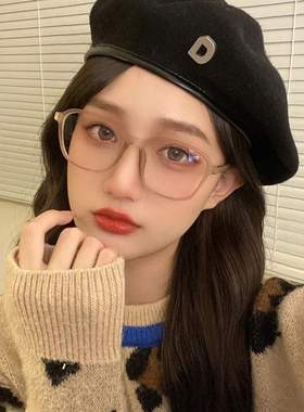 新款复古超轻茶色近视眼镜女韩版潮显脸小素颜可配度数方框网红