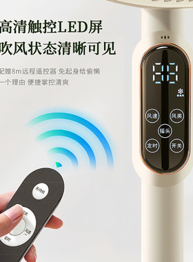 空盒子语音电风扇110V美规家用遥控定时静音落地扇学生宿舍摇头扇