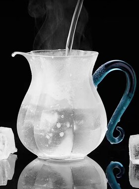空盒子创意高硼硅玻璃公道杯手柄尖嘴茶海分茶器功夫茶具公道杯