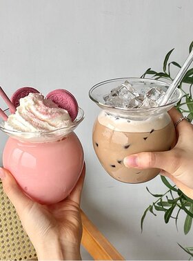 空盒子高硼硅玻璃可乐珍奶茶杯 甜品冰淇淋牛奶杯 创意老坛酸菜玻