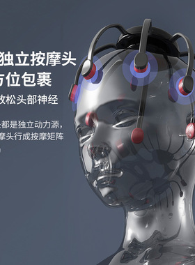 空盒子跨境八爪鱼头部按摩器全自动揉捏辅助疏通经络电动头部用智