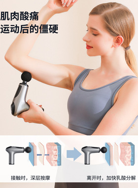空盒子筋膜枪跨境亚马逊肌肉放松按摩器液晶智能变速震动电动筋膜