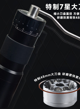 空盒子外调节钢芯手摇磨豆机大刀盘意式咖啡研磨机7星手动咖啡研