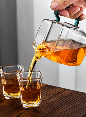 空盒子带把玻璃公道杯茶漏套装耐热茶海分茶器公道壶分茶杯北欧风