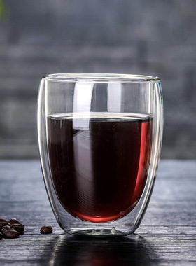 空盒子双层咖啡玻璃杯耐热玻璃创意茶水杯隔热茶杯家用功夫茶杯品