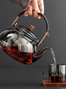 空盒子玻璃提梁壶电陶炉专用泡茶壶加热烧水壶家用茶具半月壶