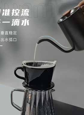 空盒子304不锈钢手冲壶温度显示长嘴咖啡壶 家用实木分享壶特氟龙