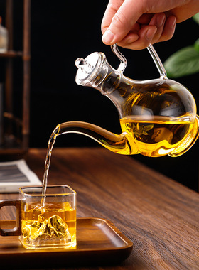 空盒子耐热高硼硅玻璃执壶泡茶壶酒壶醒酒器电陶炉专用花茶壶仿宋
