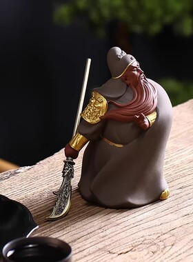 Spatio中式陶瓷关公武财神摆件