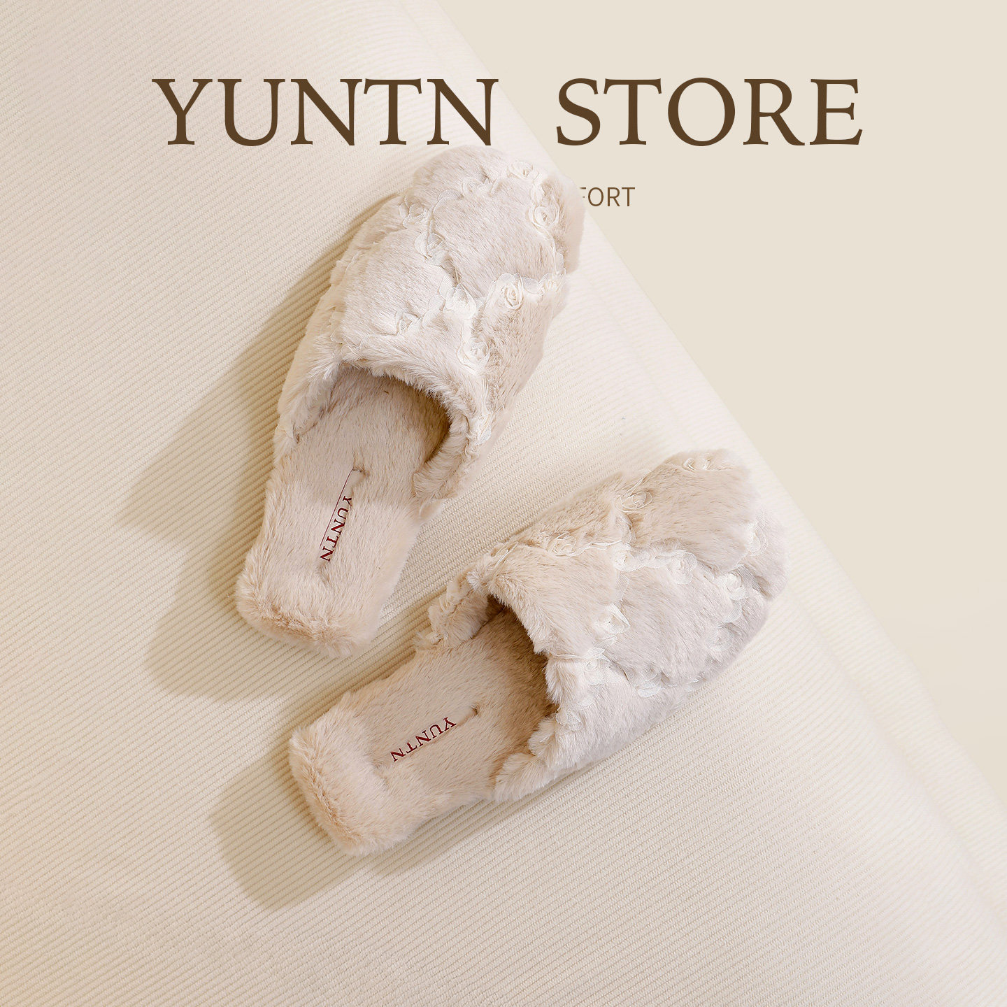 云团冬季新品高颜值仿兔毛撸猫感毛毛加绒保暖棉拖鞋女防滑居家鞋,淘宝优惠券,粉丝福利购,淘宝优惠卷