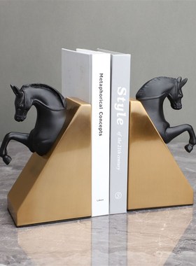 现代简约树脂书挡样板房售楼部卧室书房客厅餐厅电视柜桌面摆件