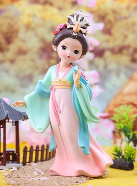 古装汉服女孩小摆件宫廷古风娃娃少女心卧室装饰品送女友生日礼物