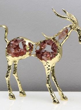 现代轻奢创意镂空羊摆件办公室客厅玄关电视柜酒柜书柜装饰摆设