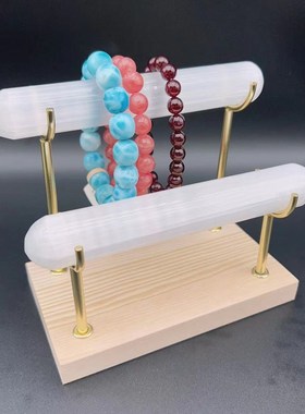 天然水晶摩洛哥透石膏棒石膏柱手链展示架手串手镯挂件摆件底座支