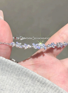 2025新款爆款紫藤花微笑手链女轻奢小众精致水晶高级手链送闺蜜