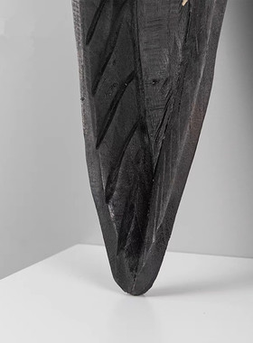 侘寂风日式碳化木船形中式摆件样板间民宿客厅玄关电视柜桌面装饰