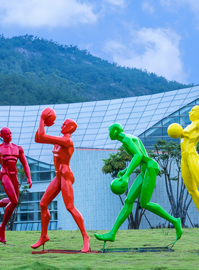 极速户外抽象跑步运动人物玻璃钢雕塑体育馆园林景U观楼盘学校装